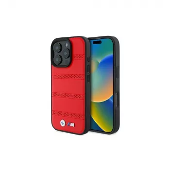 BMW M Collection Perforated and Stitched Line funda rígida para Apple iPhone 16 Pro 6,3