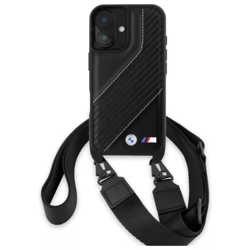 BMW M Edition Funda rígida Carbon Stripe & Strap para iPhone 16 6,1