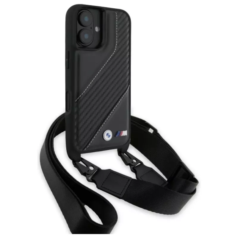 BMW M Edition Funda rígida Carbon Stripe & Strap para iPhone 16 6,1