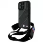BMW BMHCP16M23PSCCK Funda rígida M Edition Carbon Stripe & Strap para iPhone 16 Plus 6,7