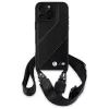 BMW M Edition Funda rígida Carbon Stripe & Strap para Apple iPhone 16 Pro Max 6,9