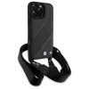 BMW M Edition Funda rígida Carbon Stripe & Strap para Apple iPhone 16 Pro Max 6,9
