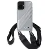 BMW BMHCP16S23PSCCG Funda rígida M Edition Carbon Stripe & Strap para iPhone 16 6,1 inch - Gris