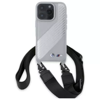 BMW M Edition Funda rígida Carbon Stripe & Strap para Apple iPhone 16 Pro 6,3