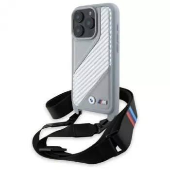 BMW M Edition Funda rígida Carbon Stripe & Strap para iPhone 16 Pro Max 6,9
