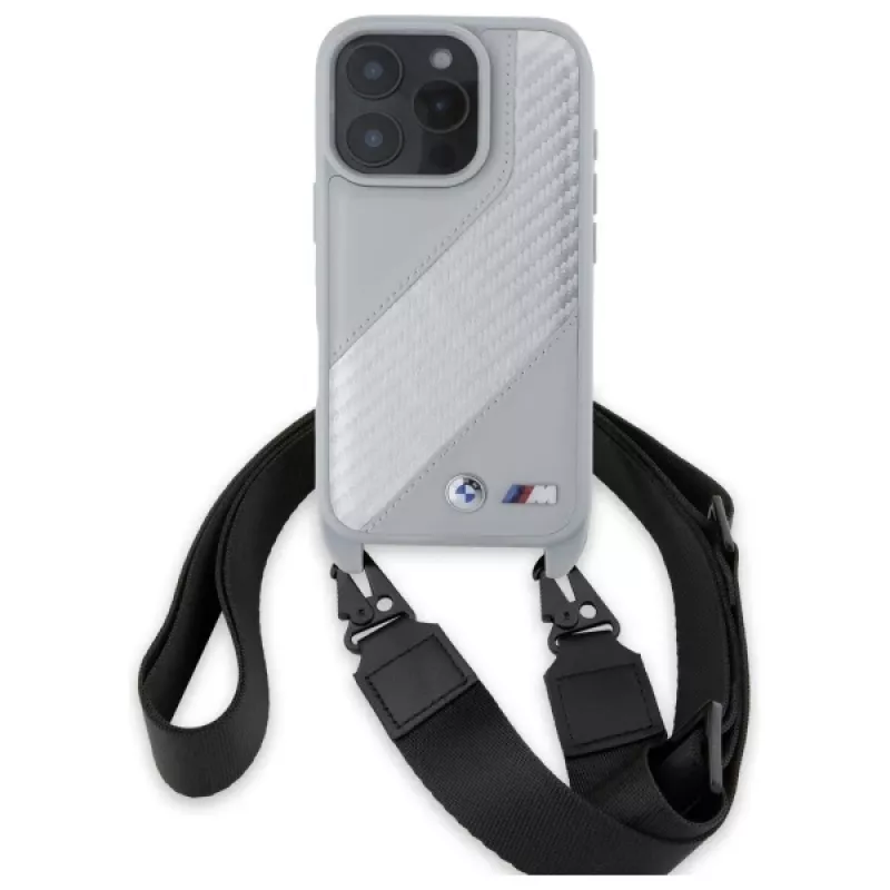 BMW M Edition Funda rígida Carbon Stripe & Strap para iPhone 16 Pro Max 6,9