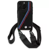 BMW M Edition Funda rígida Carbon Tricolor Lines & Strap para iPhone 16 Pro 6,3