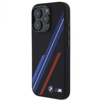 BMW BMHMP16X23SSPK Funda rígida de silicona MagSafe Random Lines para iPhone 16 Pro Max 6,9