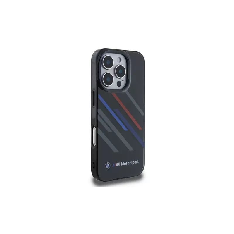 BMW Motorsport IML Random Stripes funda rígida para Apple iPhone 16 Pro 6,3