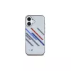 BMW funda rígida para iPhone 16 Plus 6,7 inch gris Motorsport IML Random Stripes