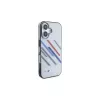 BMW funda rígida para iPhone 16 Plus 6,7 inch gris Motorsport IML Random Stripes
