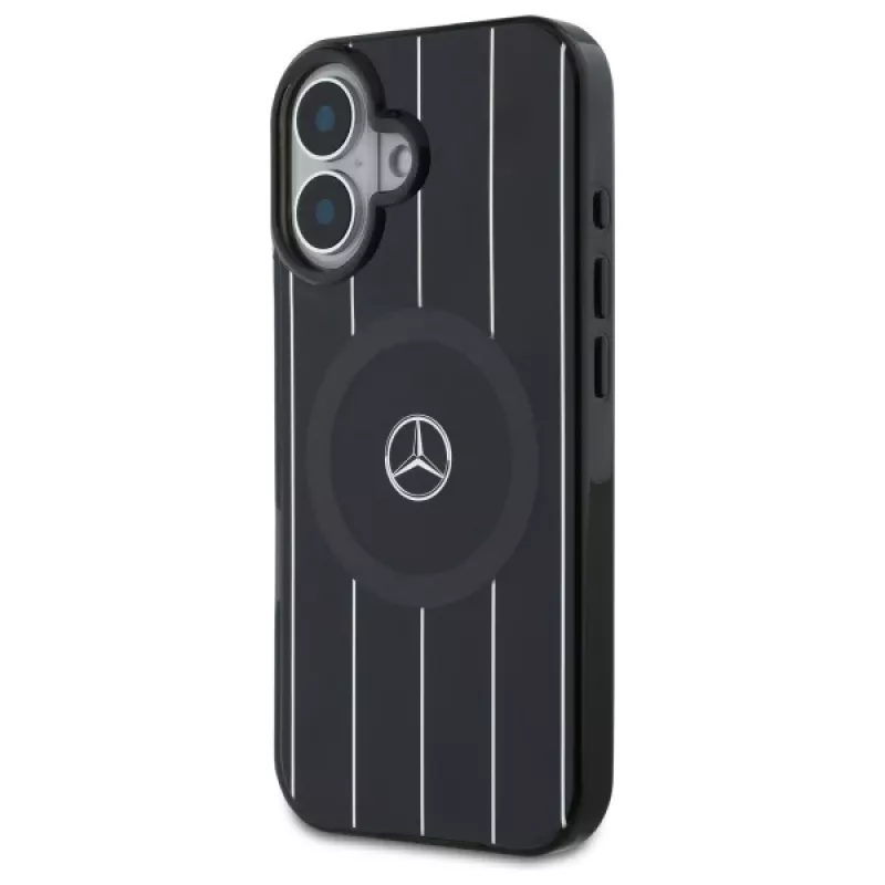 Mercedes-Benz MEHMP16S23HRSK funda rígida doble capa Crossed Lines para iPhone 16 6,1