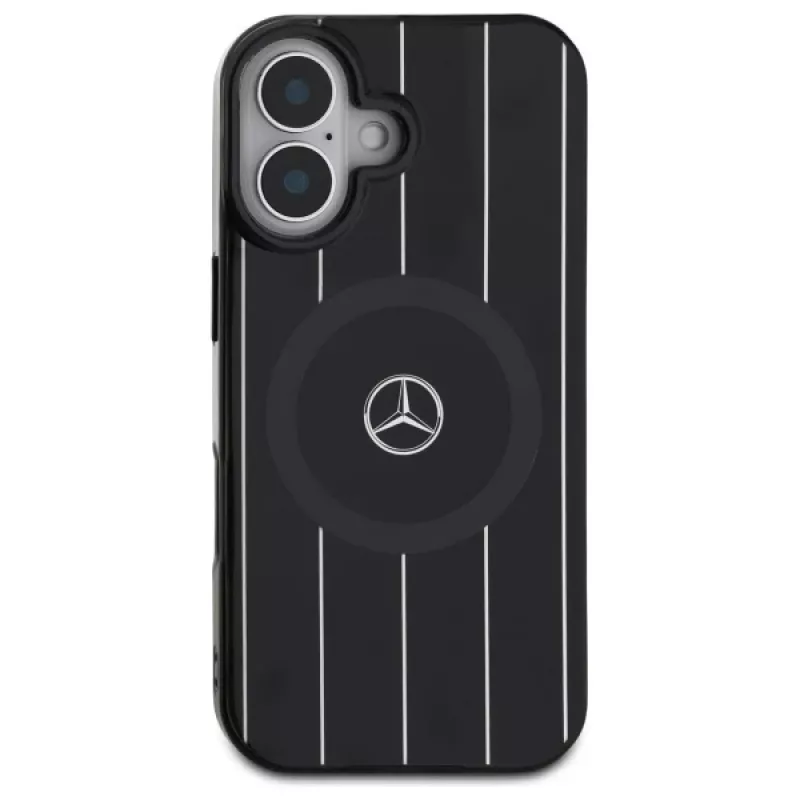 Mercedes-Benz MEHMP16S23HRSK funda rígida doble capa Crossed Lines para iPhone 16 6,1
