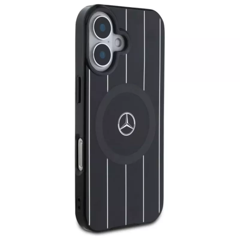Mercedes-Benz MEHMP16S23HRSK funda rígida doble capa Crossed Lines para iPhone 16 6,1