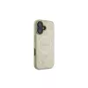 Guess Saffiano Peony Classic Logo funda MagSafe para iPhone 16 (dorado)