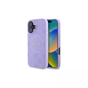 Guess GUHMP16MPSAPSMEU iPhone 16 Plus 6,7 inch lila funda rígida Saffiano Peony Classic Logo MagSafe