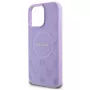 Guess GUHMP16XPSAPSMEU iPhone 16 Pro Max 6,9 inch lila funda rígida Saffiano Peony Classic Logo MagSafe