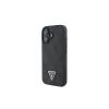 Guess GUHCP16SP4TDSCPK iPhone 16 funda rígida piel logo metálico strass Crossbody negra
