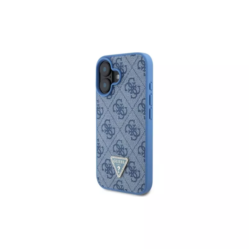 Guess GUHCP16SP4TDSCPB iPhone 16 6,1 inch azul funda rígida piel logo metálico strass Crossbody