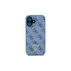 Guess GUHCP16SP4TDSCPB iPhone 16 6,1 inch azul funda rígida piel logo metálico strass Crossbody