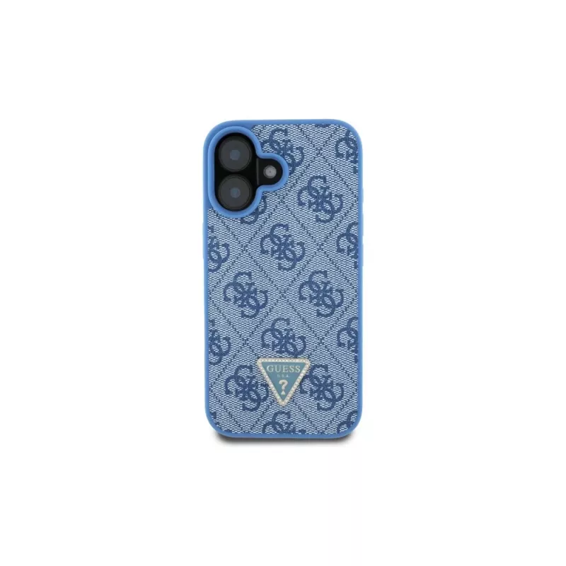 Guess GUHCP16SP4TDSCPB iPhone 16 6,1 inch azul funda rígida piel logo metálico strass Crossbody