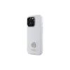 Guess GUHCP16LM4DGPH iPhone 16 Pro 6,3 inch funda de silicona blanca con logo strass 4G
