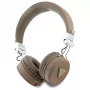 Guess Grained Classic Round Shape auriculares inalámbricos Bluetooth over-ear con ENC, marrón