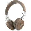 Guess Grained Classic Round Shape auriculares inalámbricos Bluetooth over-ear con ENC, marrón