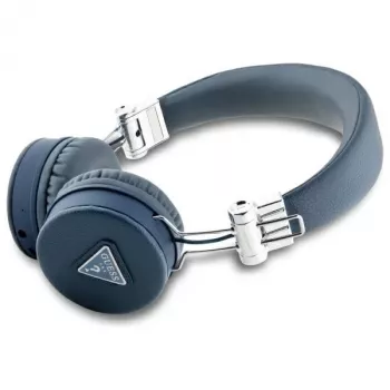 Guess Grained Classic Round Shape auriculares inalámbricos Bluetooth over-ear con ENC (azul)