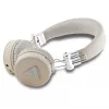 Guess Grained Classic Round Shape auriculares inalámbricos Bluetooth over-ear con ENC, beige