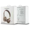Guess Peony Script Round Shape auriculares inalámbricos over-ear con ENC, marrón