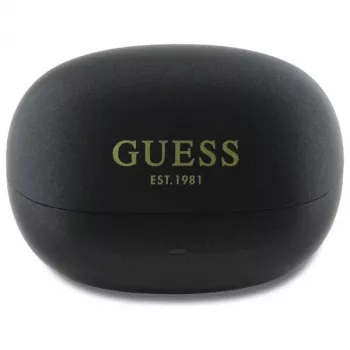 Guess Capsule Printed Logo - Auriculares Bluetooth TWS ANC & ENC con funda de carga (negro)