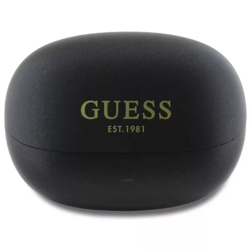 Guess Capsule Printed Logo - Auriculares Bluetooth TWS ANC & ENC con funda de carga (negro)