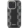 DKNY DKHMP16LPCPVSLK Funda rígida para Apple iPhone 16 Pro, 6,3 pulgadas, negra, patrón de cuadros, MagSafe