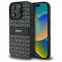 DKNY DKHCP16XPRTHSLK Funda rígida para iPhone 16 Pro Max 6,9 pulgadas negra con patrón texturizado de rayas tonales