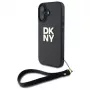 DKNY DKHCP16SPBSWSK Funda rígida para Apple iPhone 16 6,1 pulgadas negra con correa de mano