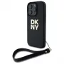 DKNY DKHCP16LPBSWSK Funda rígida negra para iPhone 16 Pro 6,3 pulgadas con correa de mano y logo Stock