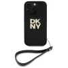 DKNY DKHCP16LPBSWSK Funda rígida negra para iPhone 16 Pro 6,3 pulgadas con correa de mano y logo Stock