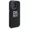 DKNY DKHCP16SSMCBSK Funda rígida para iPhone 16 6.1 Liquid Silicone Metal Logo negra