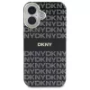 DKNY DKHMP16SHRHSEK Funda rígida para Apple iPhone 16 6,1 pulgadas - negra con patrón texturizado repetido y rayas