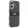 DKNY DKHMP16SHRHSEK Funda rígida para Apple iPhone 16 6,1 pulgadas - negra con patrón texturizado repetido y rayas