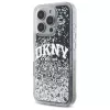 DKNY DKHCP16XLBNAEK Funda rígida para iPhone 16 Pro Max 6,9 pulgadas Liquid Glitter Arch Logo negra
