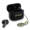 Guess Glossy Effect Printed Classic Logo & Charm auriculares TWS Bluetooth con estuche de carga (negro)