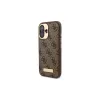 Guess GUHMP16SU4GPRW iPhone 16 6,1 inch marrón funda rígida 4G Logo Plate MagSafe