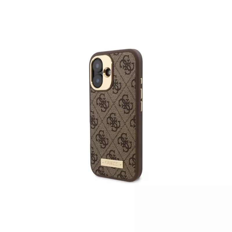 Guess GUHMP16MU4GPRW iPhone 16 Plus 6,7 inch marrón funda rígida 4G Logo Plate MagSafe