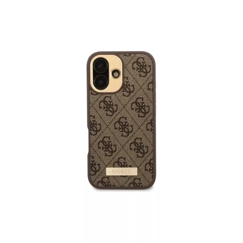Guess GUHMP16MU4GPRW iPhone 16 Plus 6,7 inch marrón funda rígida 4G Logo Plate MagSafe