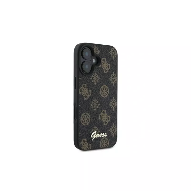 Guess Peony Script funda MagSafe para iPhone 16 Plus (negro)
