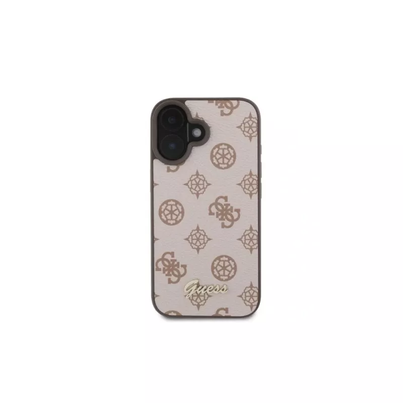 Guess Peony Script funda MagSafe para iPhone 16 (marrón)