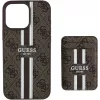 Guess 4G Stripes funda cartera con MagSafe para iPhone 16 Pro Max marrón