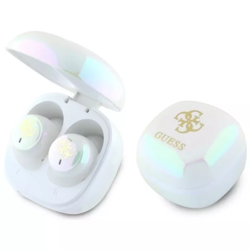 Guess 4G Printed Logo auriculares True Wireless Stereo Bluetooth con estuche de carga (blanco)